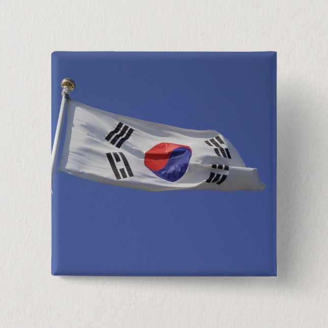 Sydkoreansk flagga knapp (Framsida)