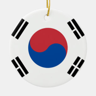 Sydkoreansk flagga - Korea - Taegeukgi - 대한민 Julgransprydnad Keramik