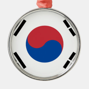 Sydkoreansk flagga - Korea - Taegeukgi - 대한민 Julgransprydnad Metall