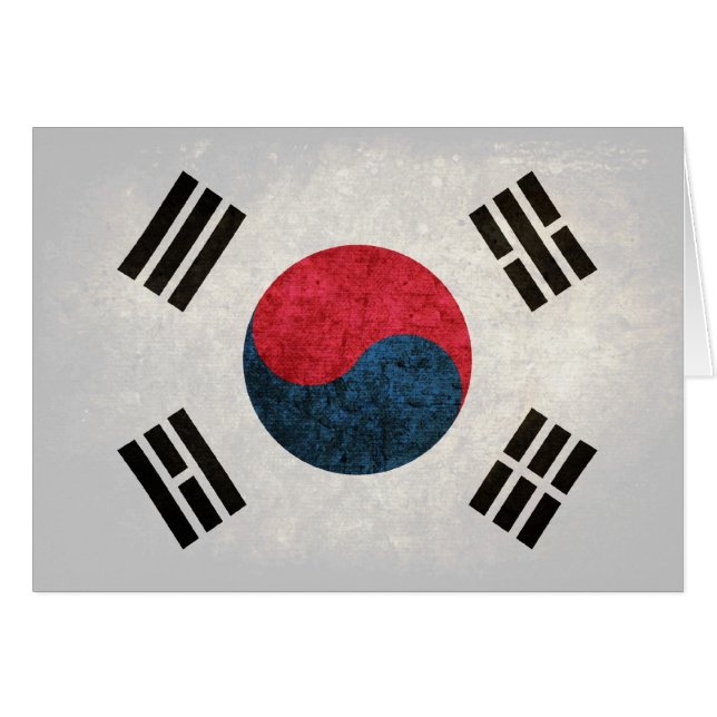 Sydkoreansk flagga OBS kort (Framsidan Horizontal)