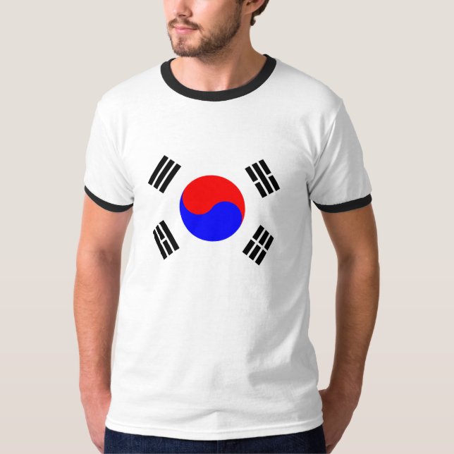 Sydkoreansk flagga t-shirt (Framsida)