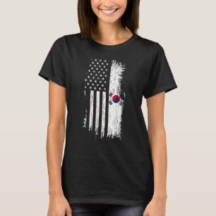 Sydkoreansk Flagga T Shirt - Sydkorea, Förenta sta