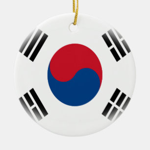 Sydkoreansk Flagga Taeguki Julgransprydnad Keramik