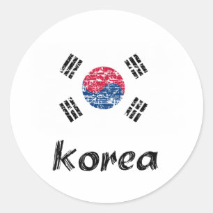 Sydkoreansk flaggadesign runt klistermärke
