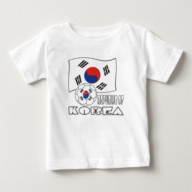 Sydkoreansk fotboll och flagga t shirt (Framsida)