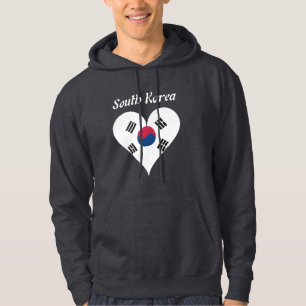 Sydkoreansk hjärta sweatshirt med luva