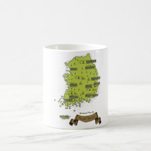Sydkoreansk karta kaffemugg