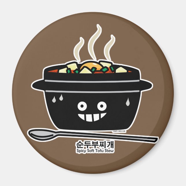 Sydkoreansk kryddig Tofu Stew soppa Sundubu jigae Magnet (Framsidan)