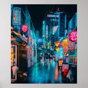Sydkoreansk neon poster