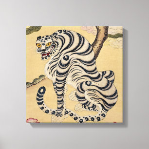 Sydkoreansk stripe Tiger Minhwa Canvastryck