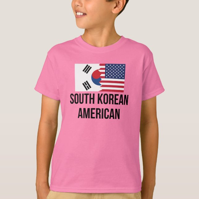 Sydkoreanska amerikanska Flagga Tee (Framsida)