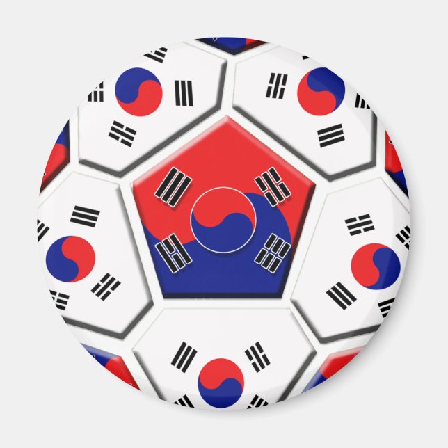 Sydkoreanska flagga av sydkoreanska fotbollsgåvor magnet (Framsidan)