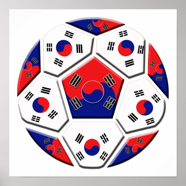 Sydkoreanska flagga av sydkoreanska fotbollsgåvor poster (Framsidan)