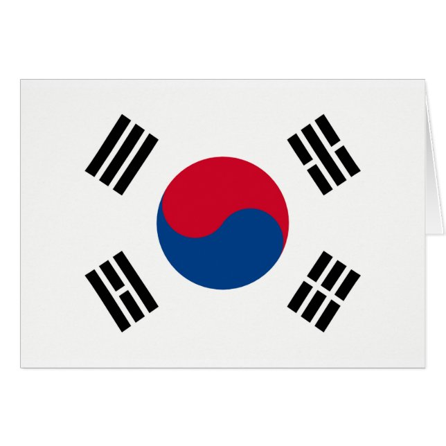Sydkoreanska Flagga Hälsningskort (Framsidan Horizontal)
