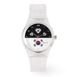 Sydkoreanska Flagga, Hearts, Sydkorea/sport Armbandsur
