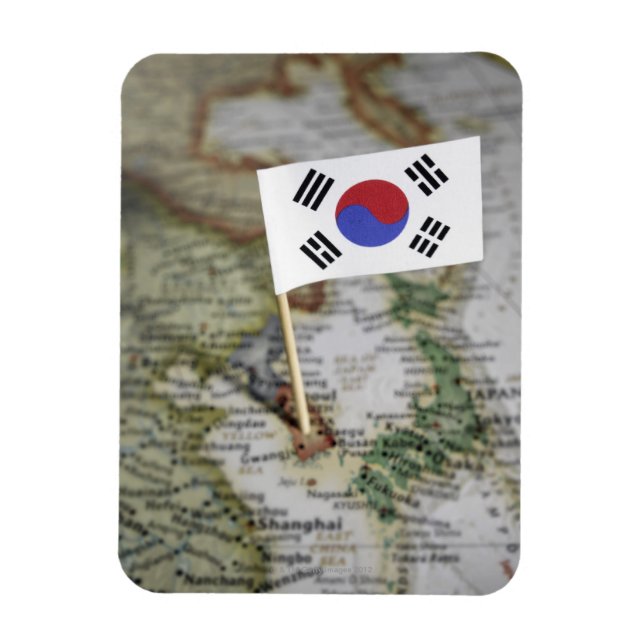 Sydkoreanska flagga i karta magnet (Vertikal)