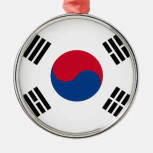 Sydkoreanska Flagga Julgransprydnad Metall