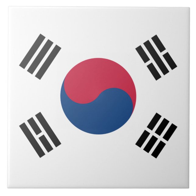 Sydkoreanska flagga kakelplatta (Framsidan)