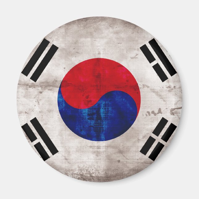 Sydkoreanska Flagga Magnet (Framsidan)