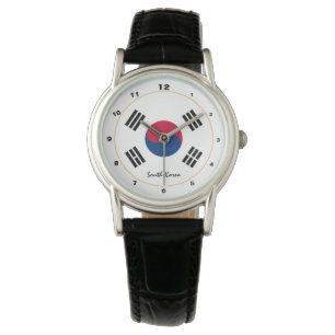 Sydkoreanska Flagga och Sydkoreas trendig mode /de Armbandsur