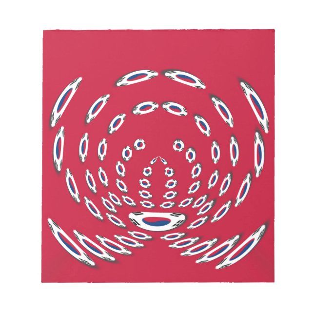 Sydkoreanska Flagga Polka dots: A Blommigt Twist Anteckningsblock (Framsida)