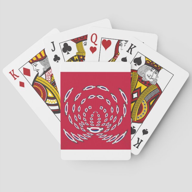 Sydkoreanska Flagga Polka dots: A Blommigt Twist Casinokort (Baksidan)