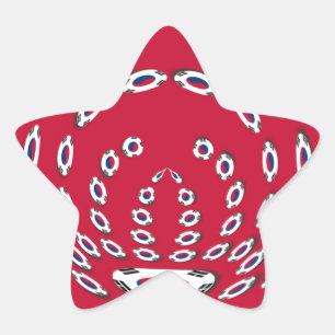 Sydkoreanska Flagga Polka dots: A Blommigt Twist Stjärnformat Klistermärke