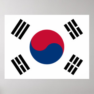 Sydkoreanska Flagga Poster