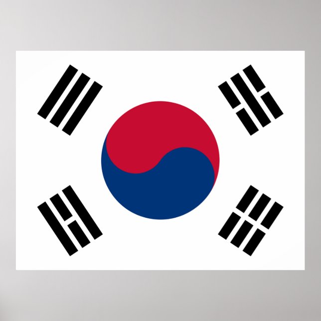 Sydkoreanska Flagga Poster (Framsidan)