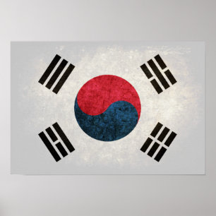 Sydkoreanska Flagga Poster