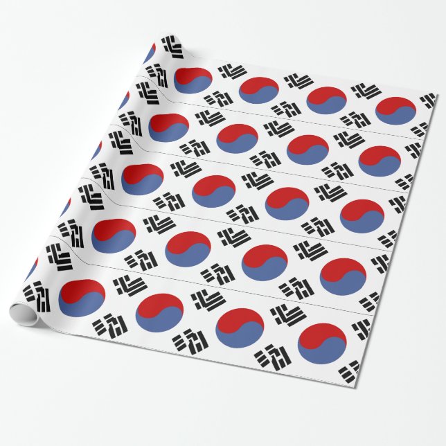 Sydkoreanska Flagga Presentpapper (Utrullad)