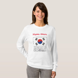 Sydkoreanska Flagga Red Personalize T Shirt