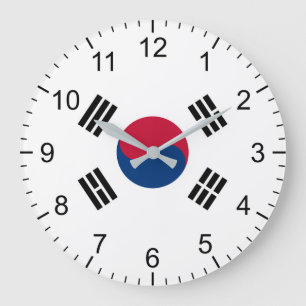 Sydkoreanska Flagga Stor Klocka