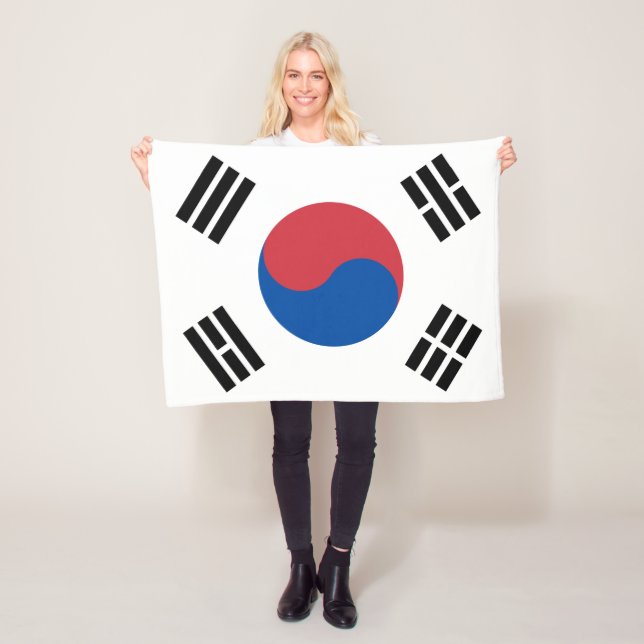 Sydkoreanska Flagga Sydkoreanska patriotiska Fleecefilt (På plats)