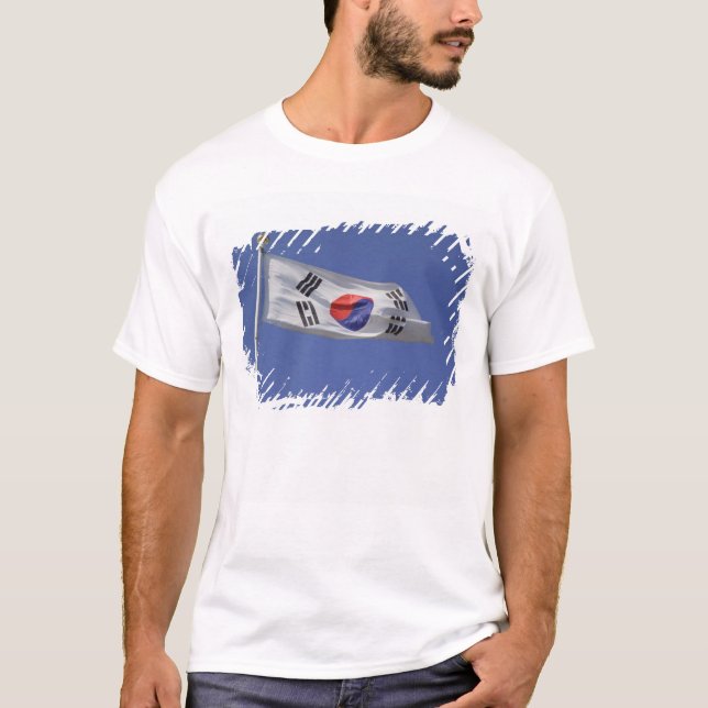 Sydkoreanska Flagga Tee Shirt (Framsida)