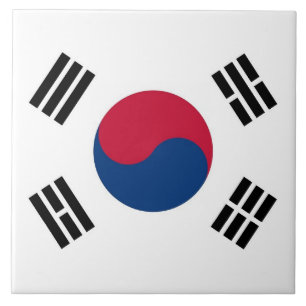 Sydkoreanska Flagga Tile Kakelplatta