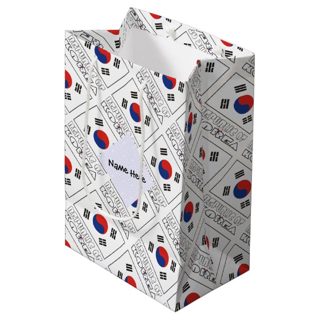 Sydkoreanska Flagga Tiled Personalize (Framsidan Vinklad)