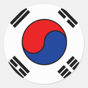 Sydkoreanska flaggaT-tröja och gåvor Runt Klistermärke