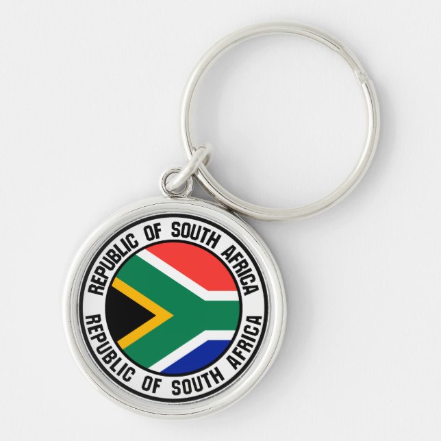 Sydkoreas Afrika Rund Emblem Rund Silverfärgad Nyckelring (Framsidan)