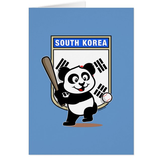 Sydkoreas basebollpanda hälsningskort (Framsidan)