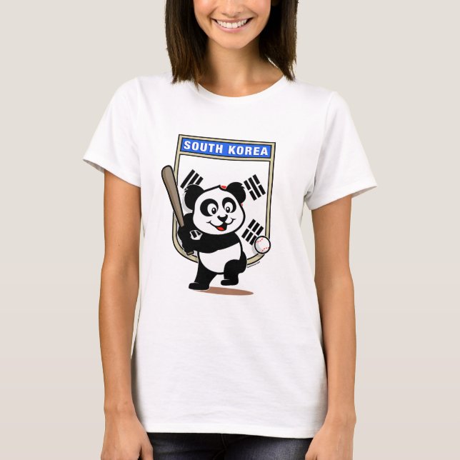 Sydkoreas basebollpanda tee (Framsida)