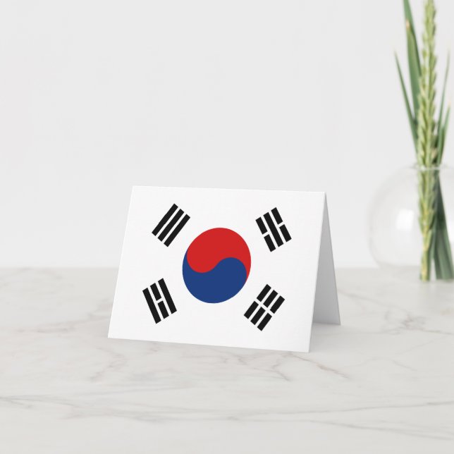 Sydkoreas flagga brevkort kort (Framsida)