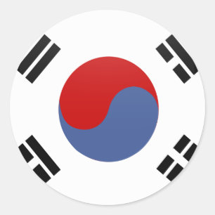 Sydkoreas Flagga Circle Runt Klistermärke