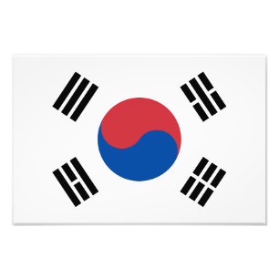 Sydkoreas flagga fototryck