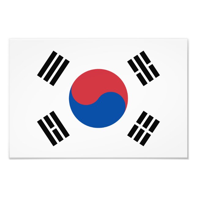 Sydkoreas flagga fototryck (Framsidan)