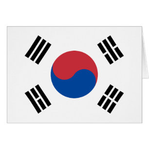 Sydkoreas flagga hälsningskort