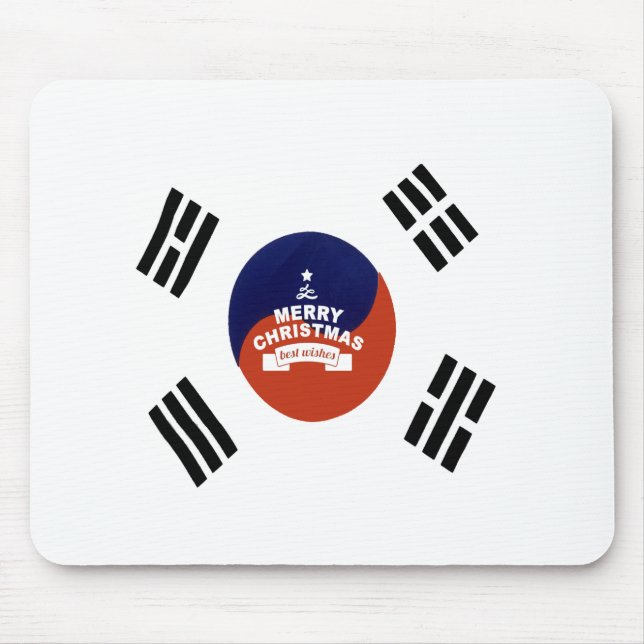 Sydkoreas Flagga jul: God jul Önskemål Musmatta (Framsidan)
