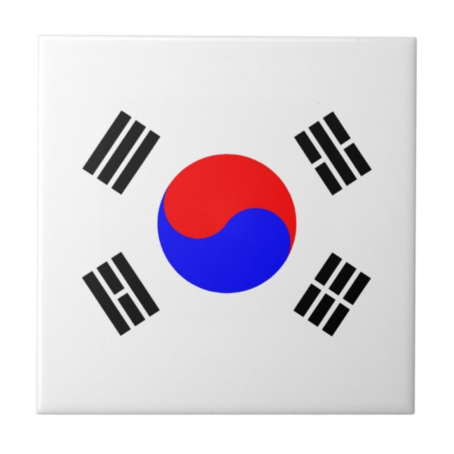 Sydkoreas flagga kakelplatta (Framsidan)