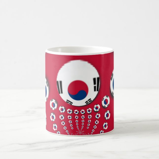 Sydkoreas Flagga Kaleidoscope Art-utskrift Kaffemugg (Center)