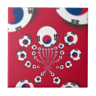 Sydkoreas Flagga Kaleidoscope Art-utskrift Kakelplatta
